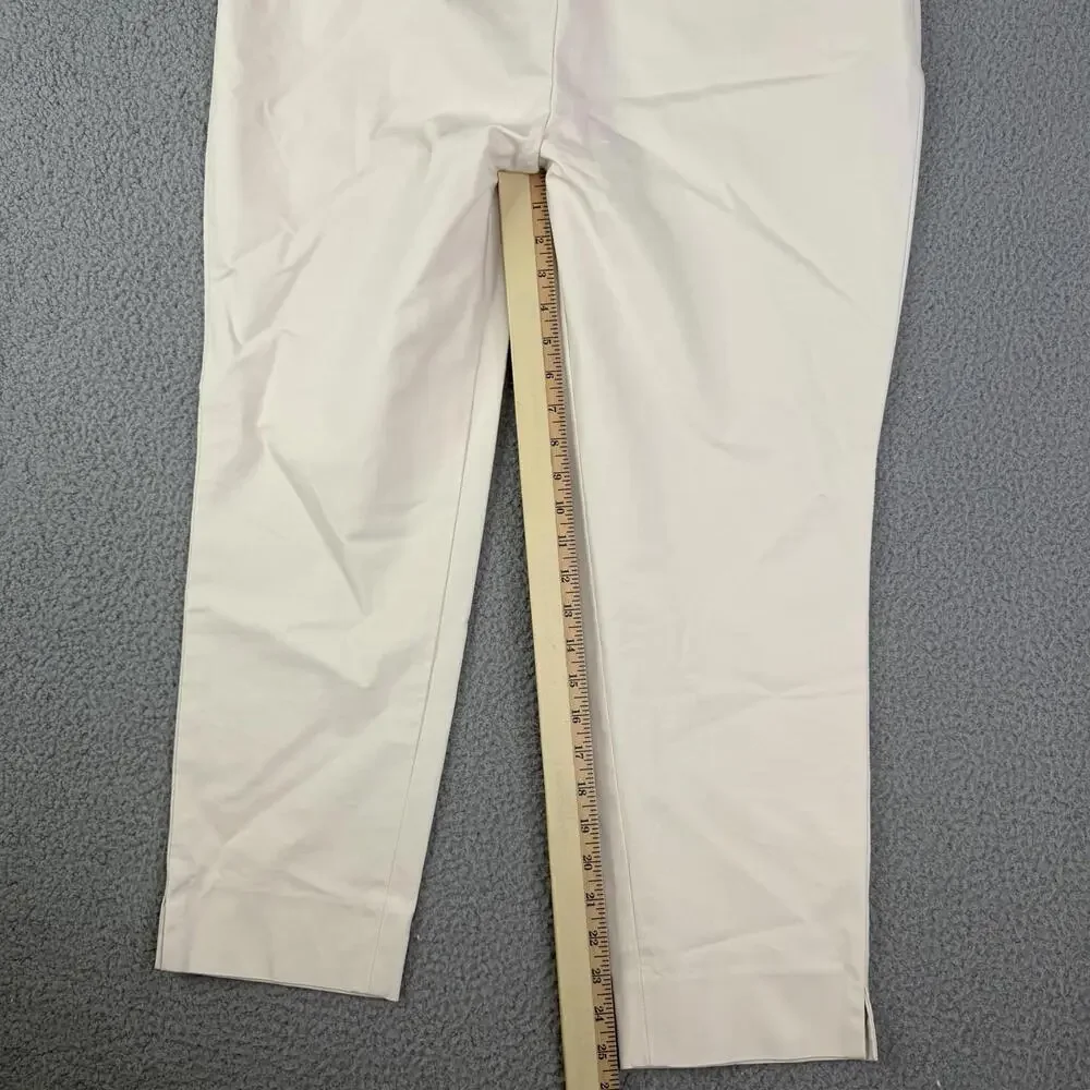 Lafayette 148 Stanton Beige Pants Women's 14 Curvy Stretch  Cropped - Picture 6 of 11